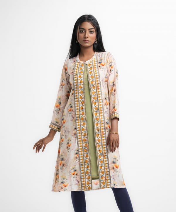 Printed Cotton Tunic With Shrug