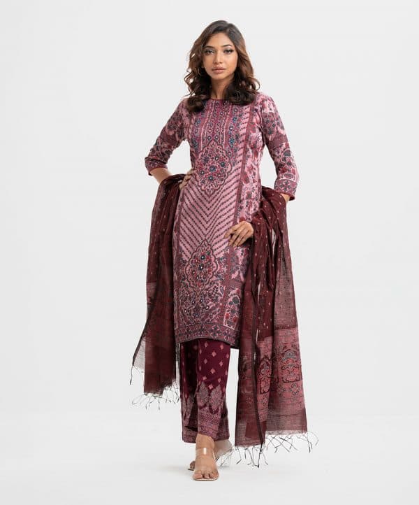 Onion Pink Georgette Straight Salwar Kameez