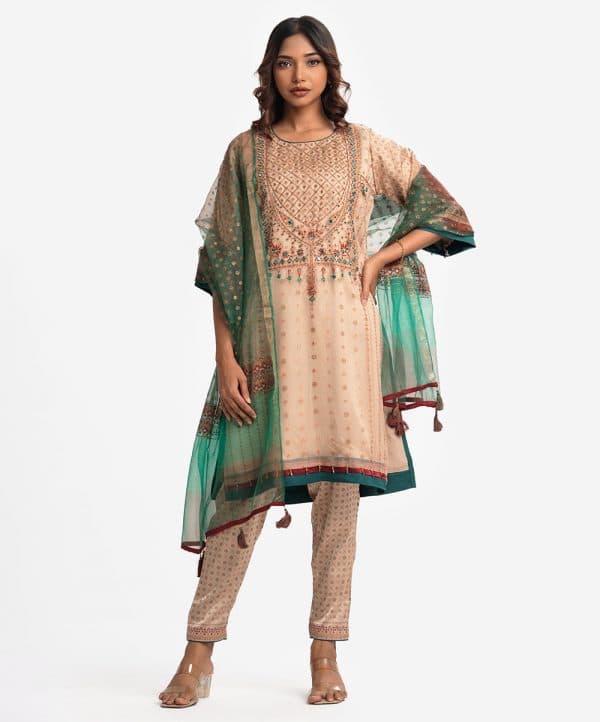 Beige Muslin Exclusive Salwar Kameez