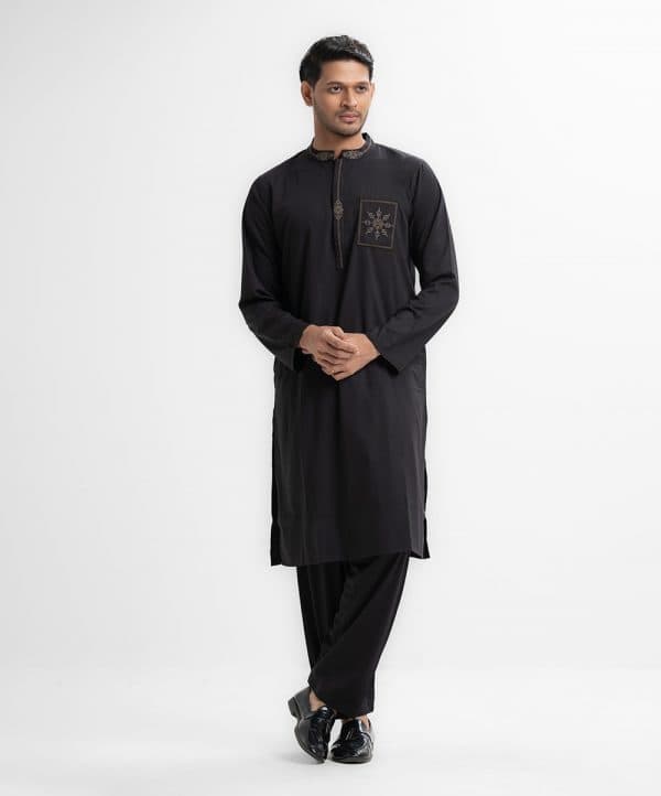 Black Embroidered Kabli Set