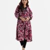 Pink Georgette Abaya Style Tunic